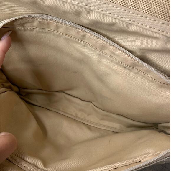 COACH Tan Signature Nylon Make Up Cosmetic Case Traveler Case - Picture 8 of 11